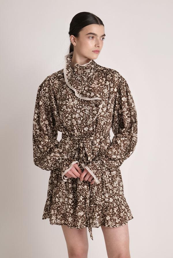 sabina musáyev ELLIE DRESS SOFT CASUAL BROWN PRINT