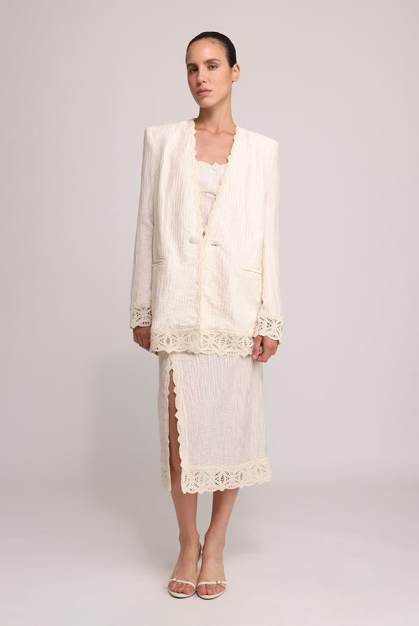 Sabina Musáyev HALTER JACKET SOFT CASUAL IVORY