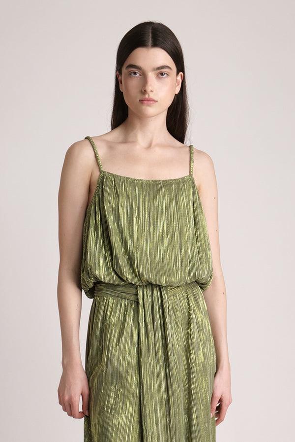 Sabina Musáyev ILANA TOP EVENING WEAR OLIVE GREEN