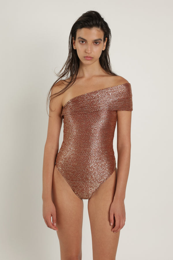 Sabina Musáyev ILLAI BODYSUIT EVENING WEAR RUST