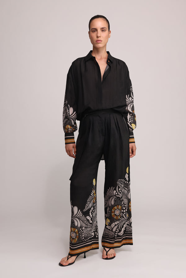 Sabina Musáyev JACOB PANTS SOFT CASUAL BLACK PRINT
