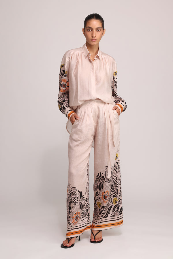 Sabina Musáyev JACOB PANTS SOFT CASUAL IVORY PRINT