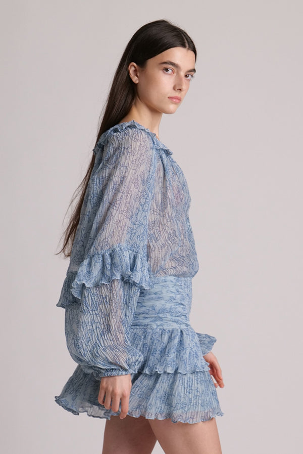 Sabina Musáyev KEITH SKIRT SOFT CASUAL AQUA PRINT