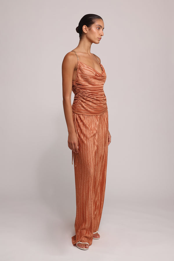 Sabina Musáyev LAY TOP EVENING WEAR CARAMEL