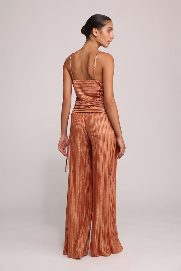 Sabina Musáyev LAY TOP EVENING WEAR CARAMEL