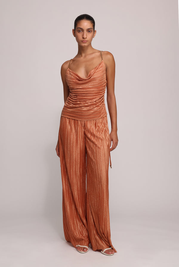 Sabina Musáyev LAY TOP EVENING WEAR CARAMEL