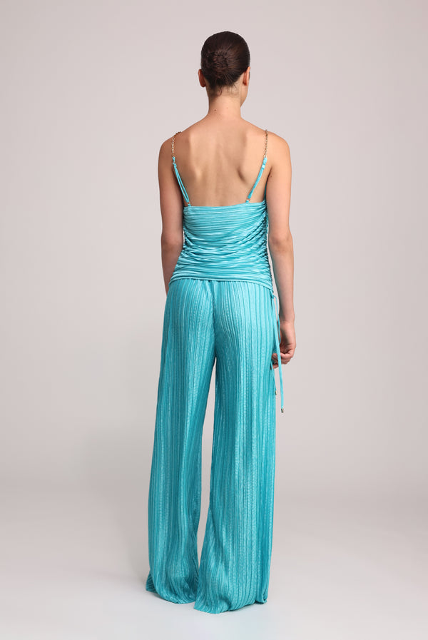 Sabina Musáyev LAY TOP EVENING WEAR TURQUOISE