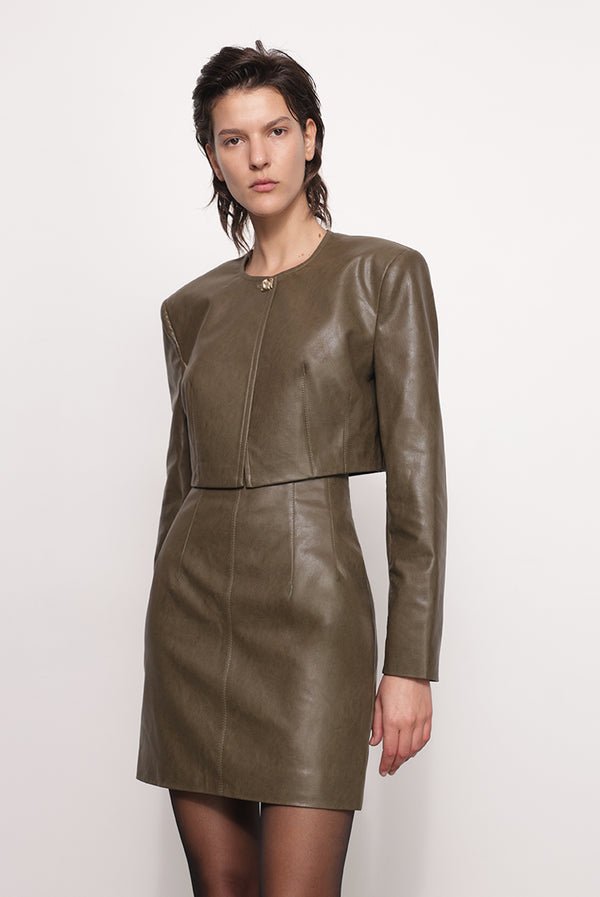 Sabina Musáyev LIA SKIRT ALL ITEMS DARK KHAKI