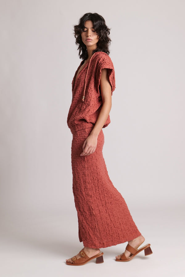 Sabina Musáyev LINT SKIRT SOFT CASUAL RED CLAY