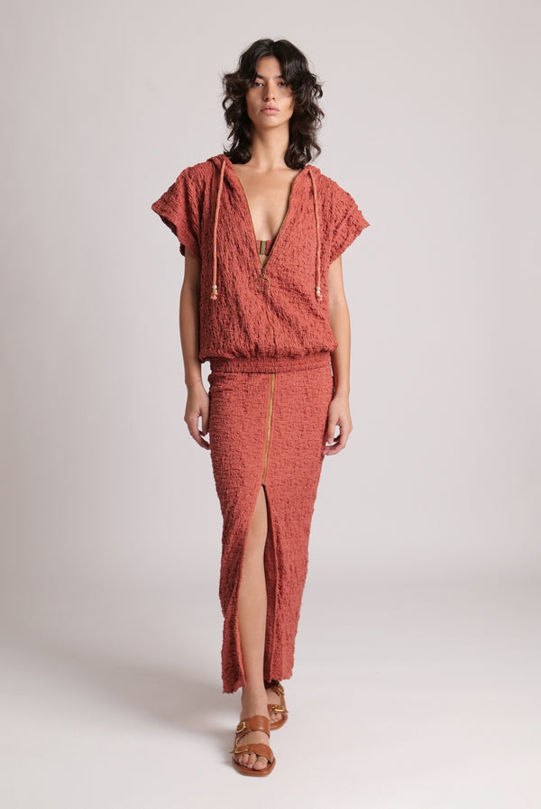 Sabina Musáyev LINT SKIRT SOFT CASUAL RED CLAY