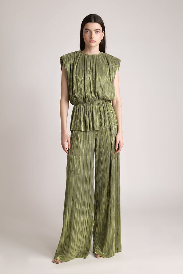 Sabina Musáyev LIRAZ TOP EVENING WEAR OLIVE GREEN