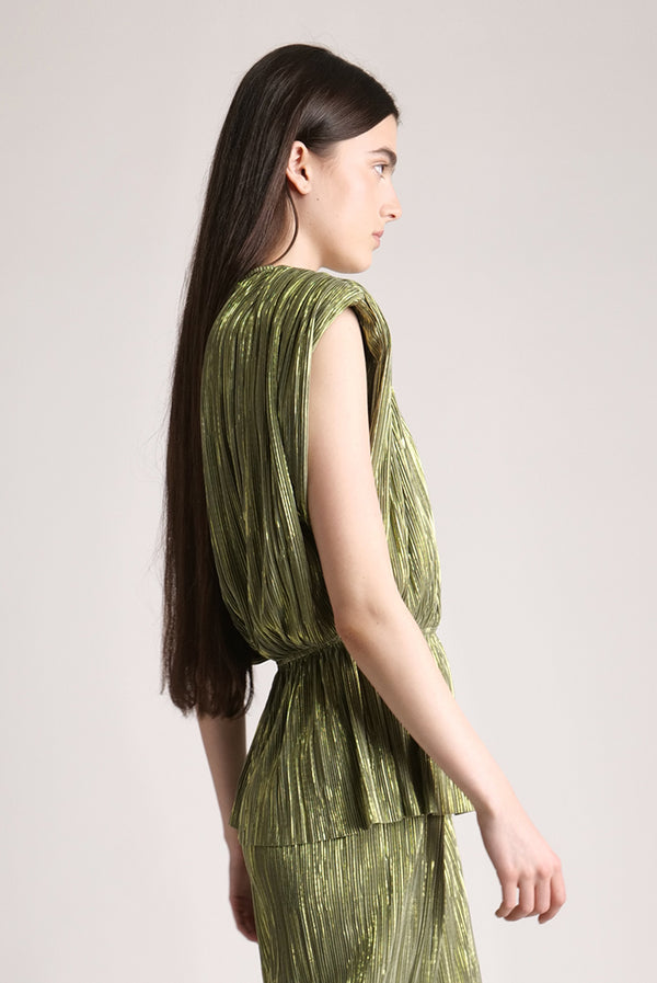 Sabina Musáyev LIRAZ TOP EVENING WEAR OLIVE GREEN