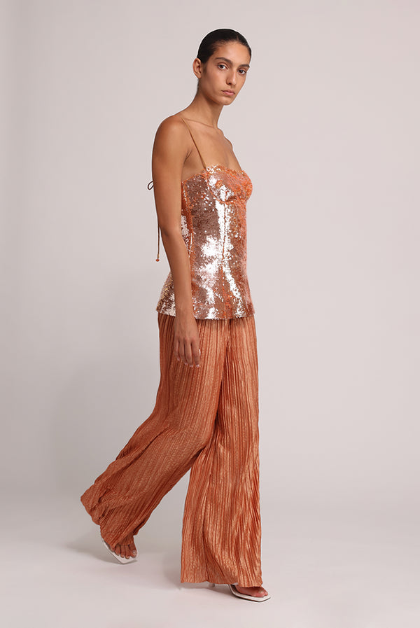 Sabina Musáyev MACKENZIE TOP EVENING WEAR COPPER