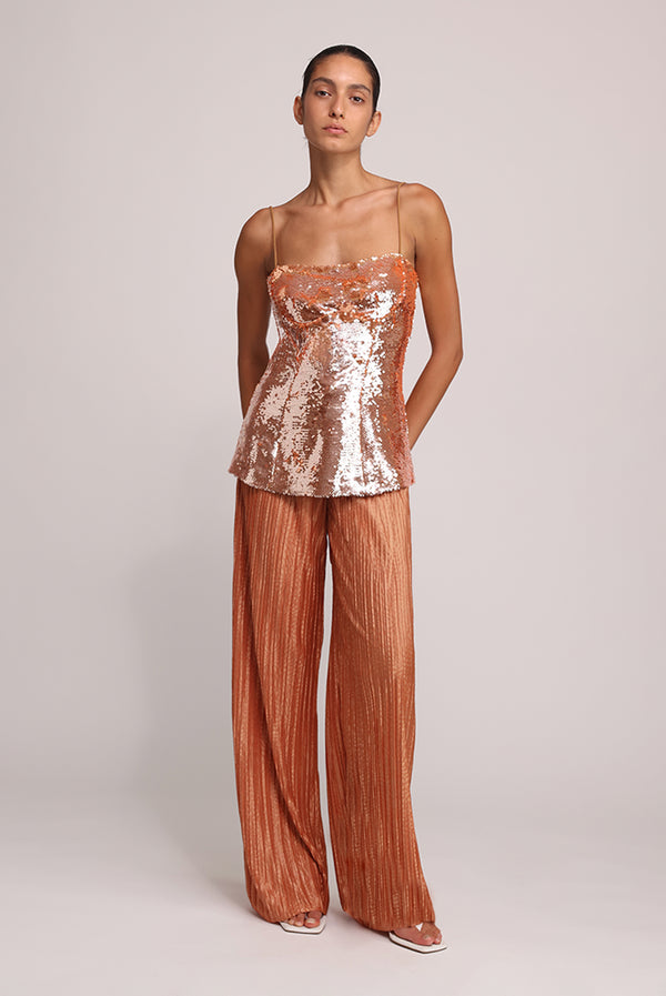 sabina musáyev MACKENZIE TOP EVENING WEAR COPPER