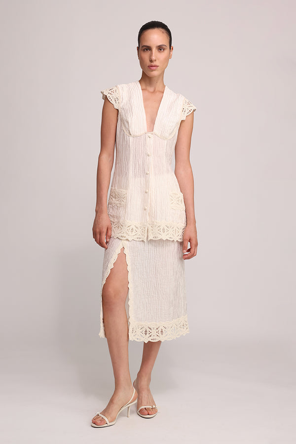 Sabina Musáyev MARLEN TOP SOFT CASUAL IVORY