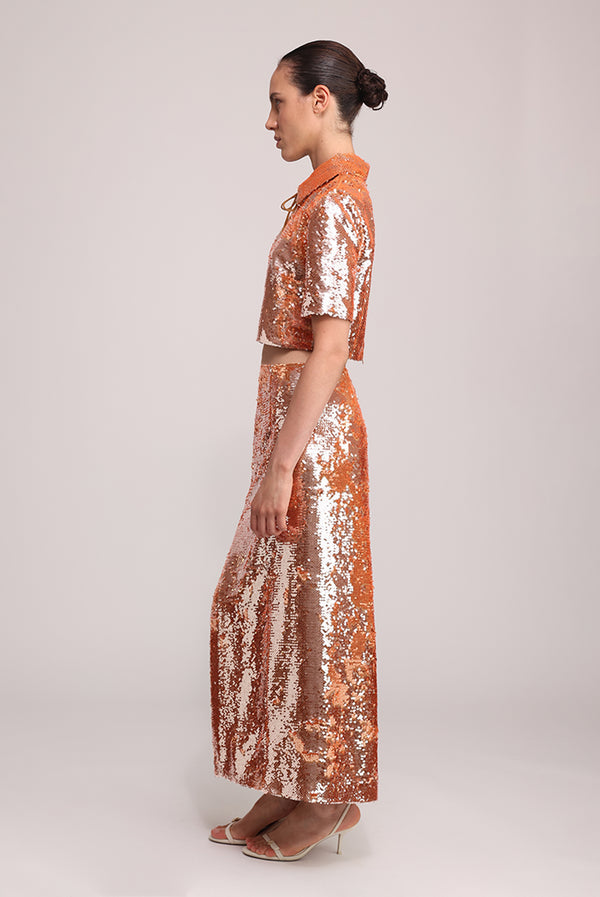 Sabina Musáyev MARTINI TOP EVENING WEAR COPPER