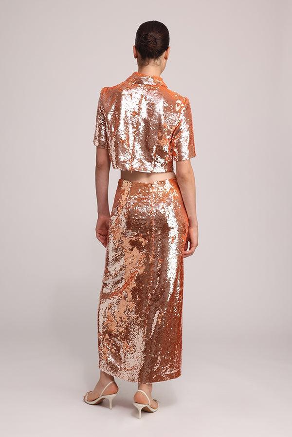 Sabina Musáyev MARTINI TOP EVENING WEAR COPPER