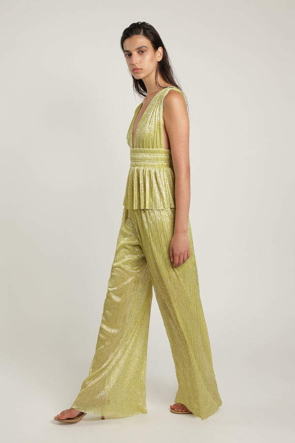 Sabina Musáyev MILAN TOP EVENING WEAR SUNNY LIME