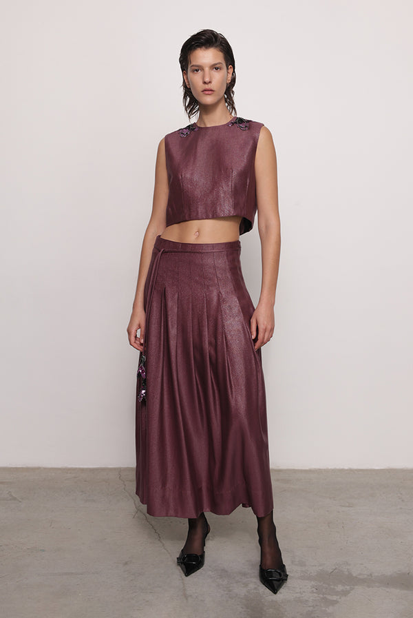 Sabina Musáyev NATASHA TOP EVENING WEAR CHERRY