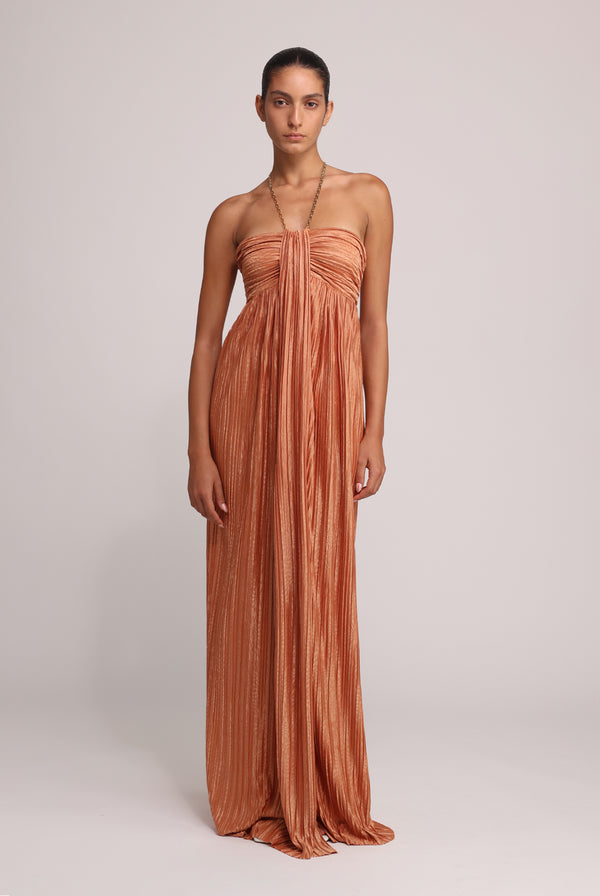 sabina musáyev NICOLA DRESS EVENING WEAR CARAMEL