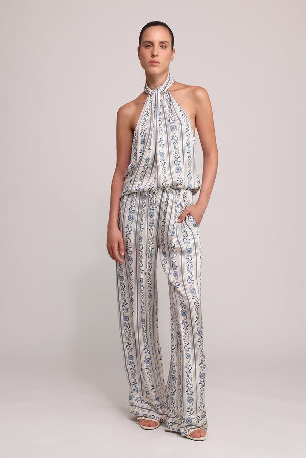 Sabina Musáyev PALM PANTS SOFT CASUAL IVORY PRINT