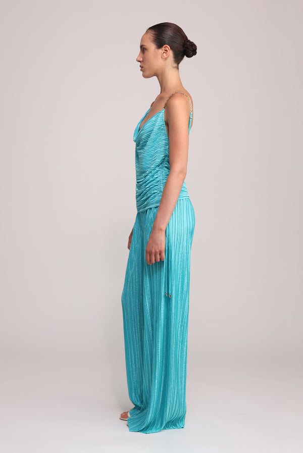 Sabina Musáyev RAINY PANTS EVENING WEAR TURQUOISE