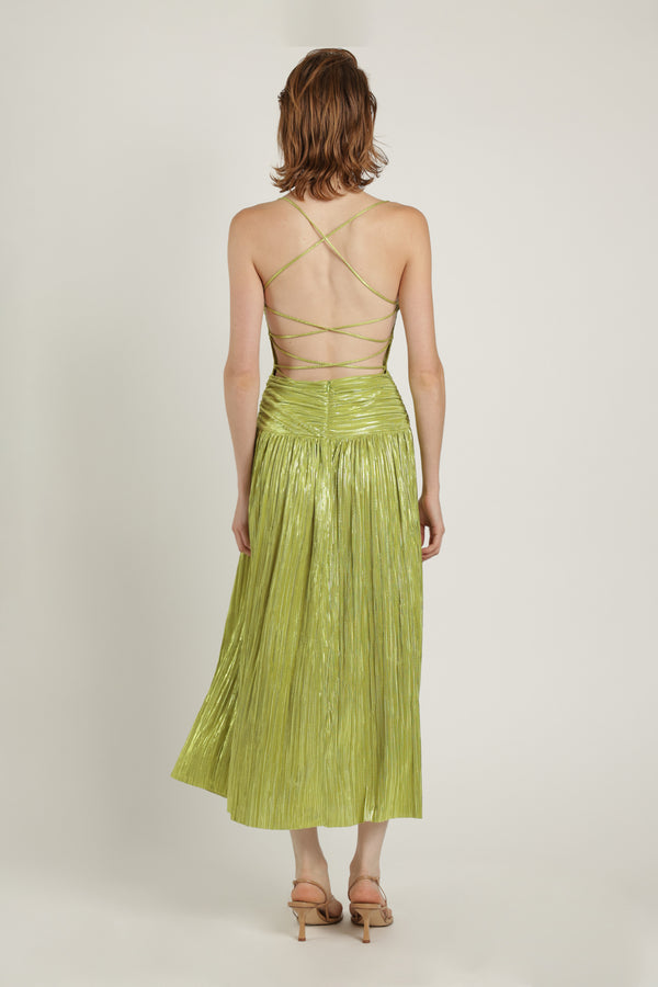 Sabina Musáyev SHAAN DRESS EVENING WEAR LIME GREEN