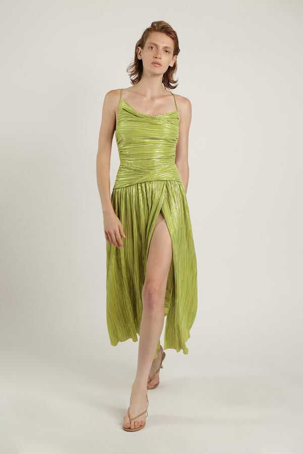 Sabina Musáyev SHAAN DRESS EVENING WEAR LIME GREEN