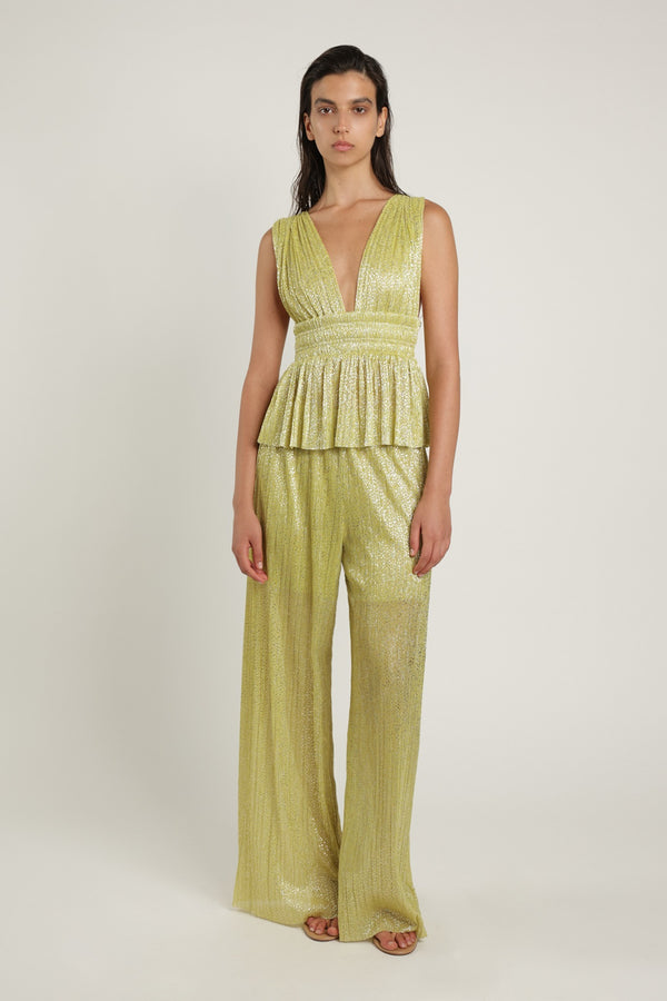 sabina musáyev SHANE PANTS EVENING WEAR SUNNY LIME