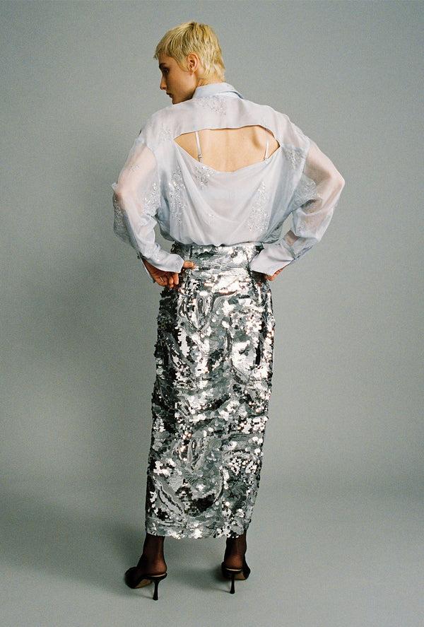 Sabina Musáyev SPARKLE TOP SOFT CASUAL ICE BLUE