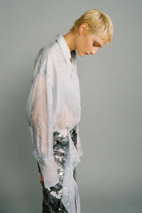 Sabina Musáyev SPARKLE TOP SOFT CASUAL ICE BLUE