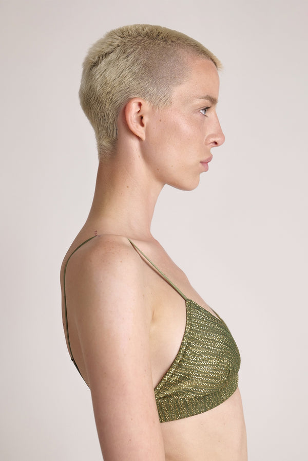 Sabina Musáyev SUNNY BRA EVENING WEAR MOSS GREEN