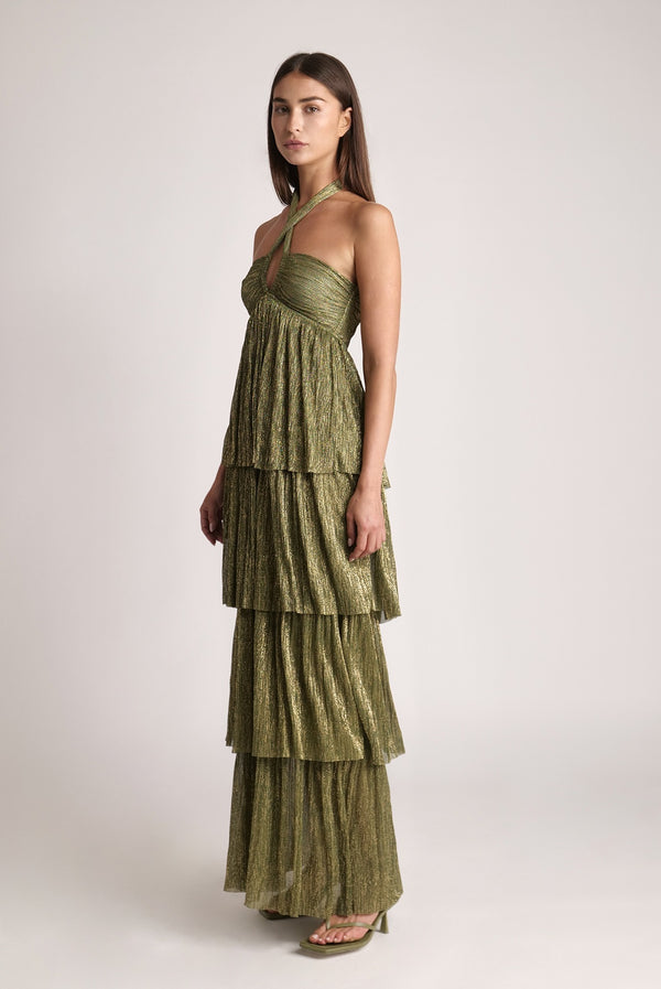 Sabina Musáyev TAIR DRESS EVENING WEAR MOSS GREEN