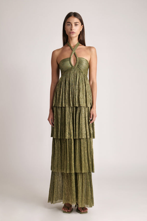 sabina musáyev TAIR DRESS EVENING WEAR MOSS GREEN