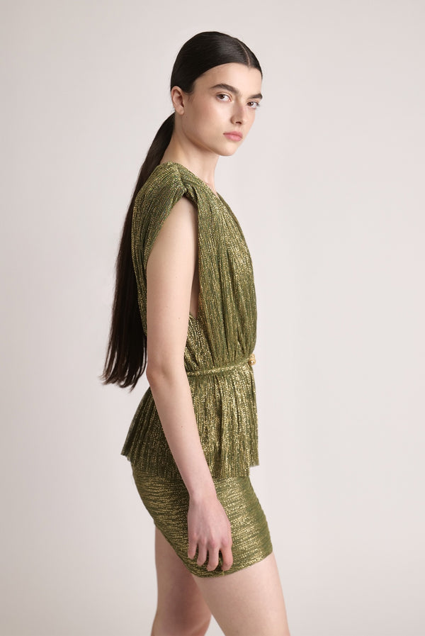 Sabina Musáyev VALERIE TOP EVENING WEAR MOSS GREEN
