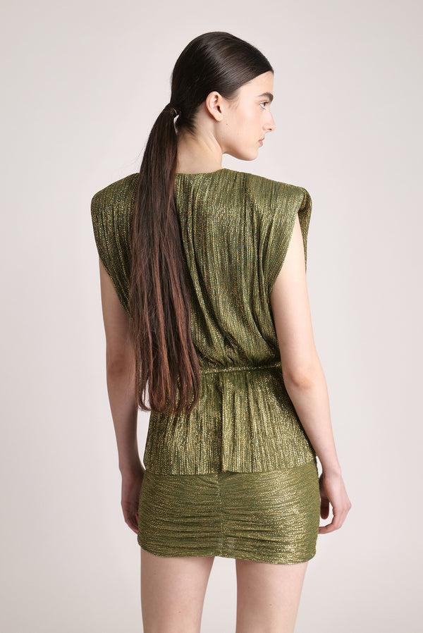 Sabina Musáyev VALERIE TOP EVENING WEAR MOSS GREEN