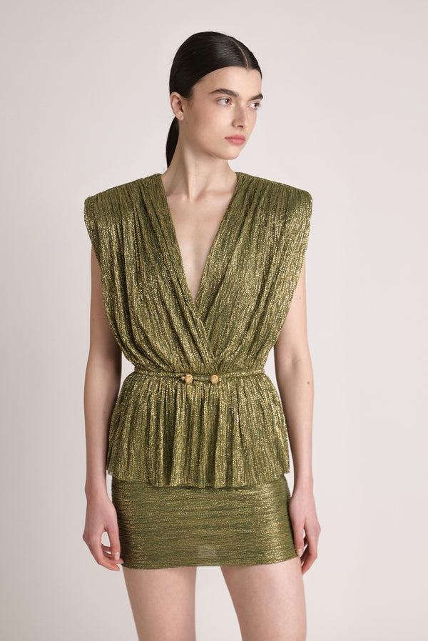 sabina musáyev VALERIE TOP EVENING WEAR MOSS GREEN