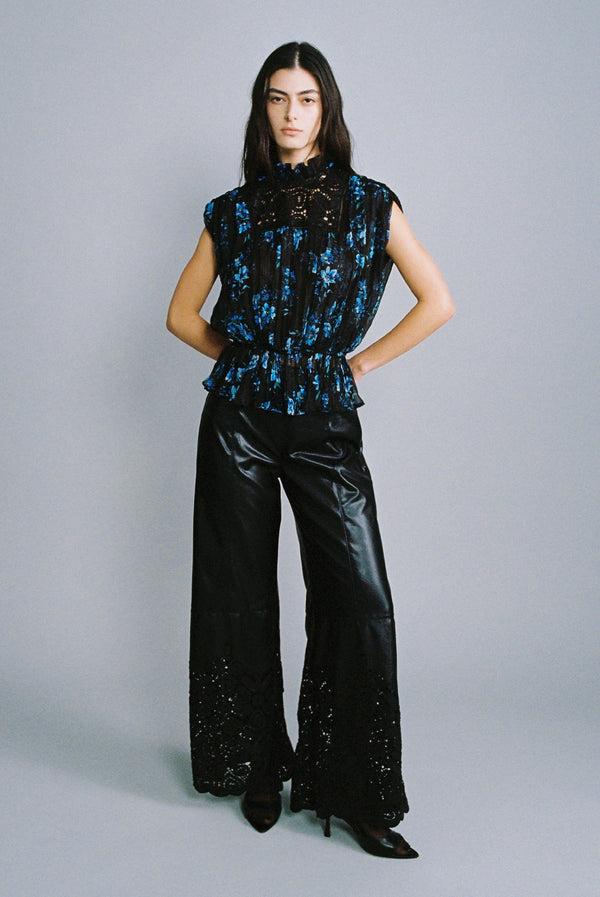 sabina musáyev VESPER TOP SOFT CASUAL BLACK PRINT