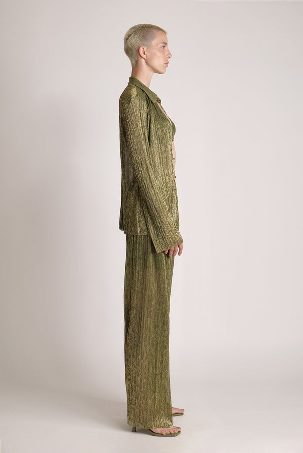 Sabina Musáyev YAM TOP EVENING WEAR MOSS GREEN