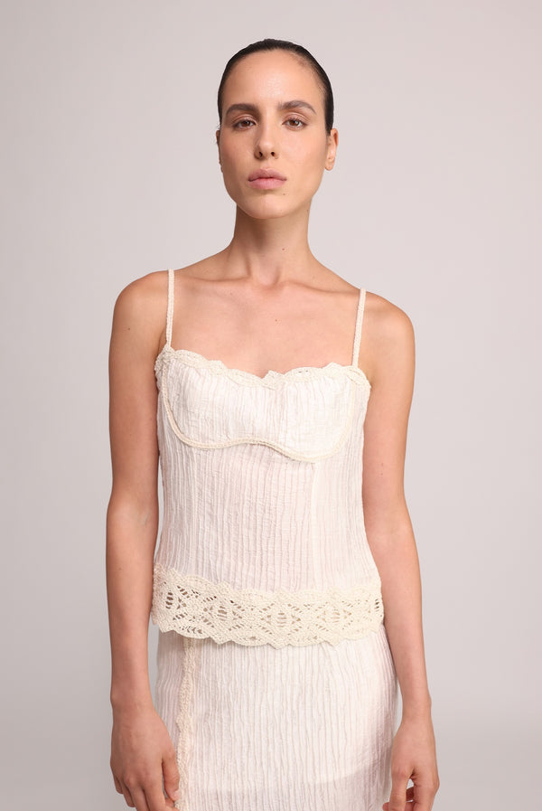 sabina musáyev YVONNE TOP SOFT CASUAL IVORY