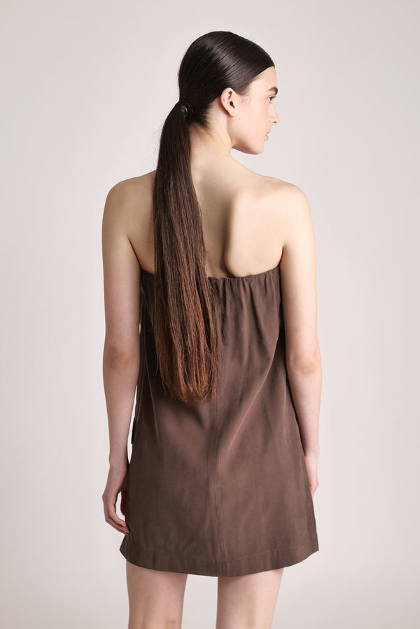 Sabina Musáyev SARIT DRESS SUMMER SALE 50% OFF DARK BROWN