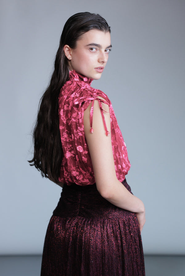 Sabina Musáyev SAURON TOP SOFT CASUAL FUCHSIA PINK PRINT
