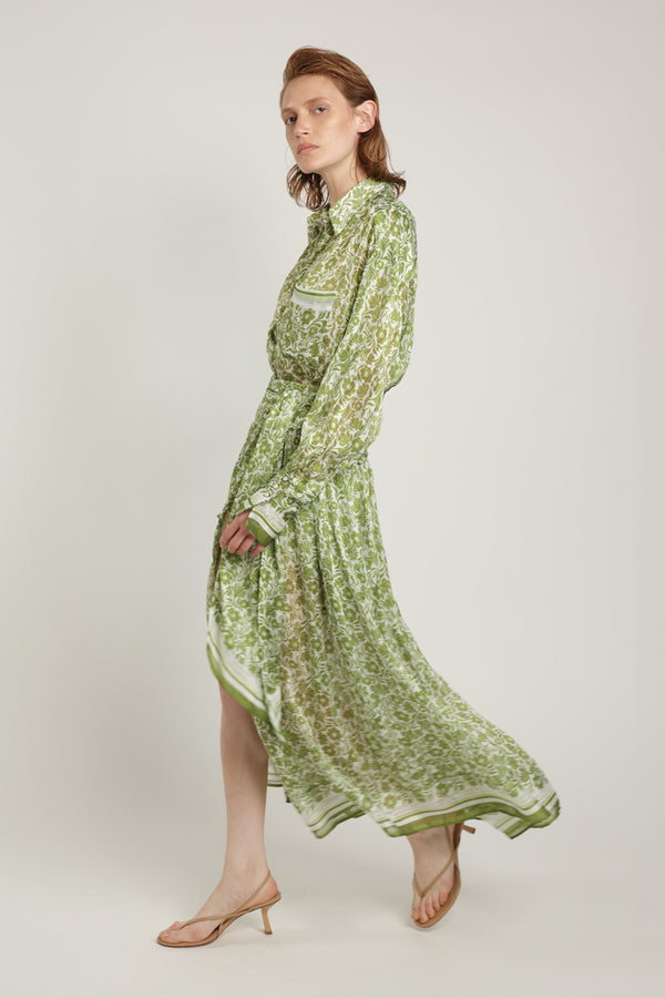 Sabina Musáyev SERAFINA SKIRT SUMMER SALE 50% OFF GREEN PRINT