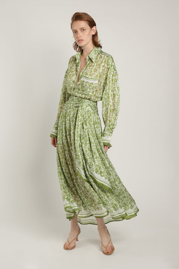 sabina musáyev SERAFINA SKIRT SUMMER SALE 50% OFF GREEN PRINT