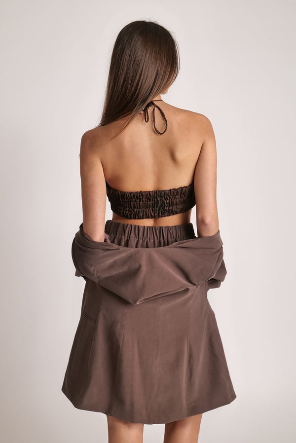 Sabina Musáyev SHIRA BRA SUMMER SALE 50% OFF DARK BROWN