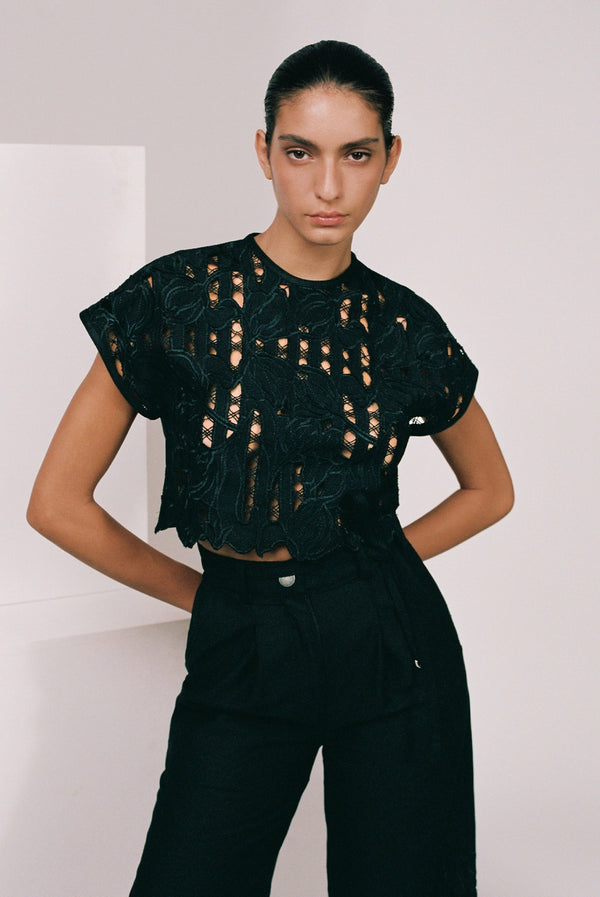 sabina musáyev SILVIA TOP PRE FALL WINTER 25/26 BLACK