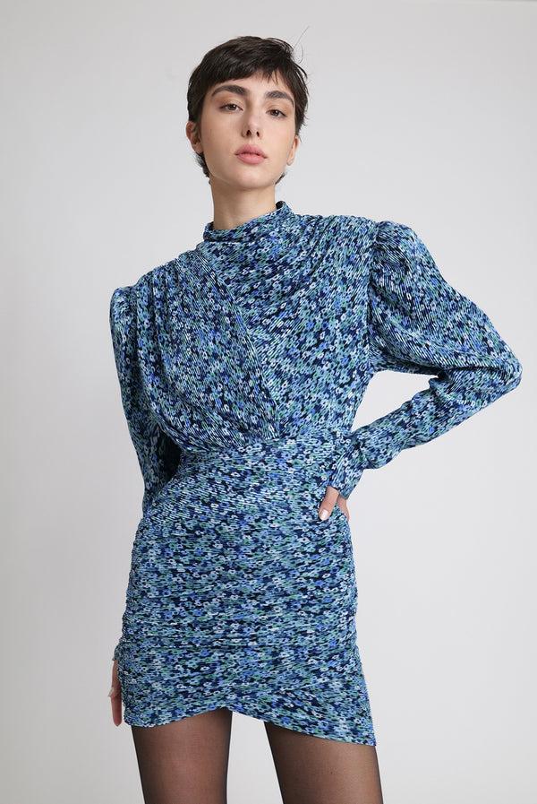 Sabina Musáyev SOLLY DRESS SOFT CASUAL TURQUOISE PRINT
