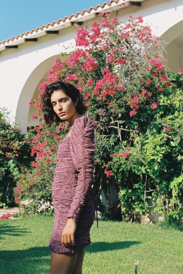 Sabina Musáyev STEPHANIE DRESS SOFT CASUAL ANTIQUE ROSE PRINT