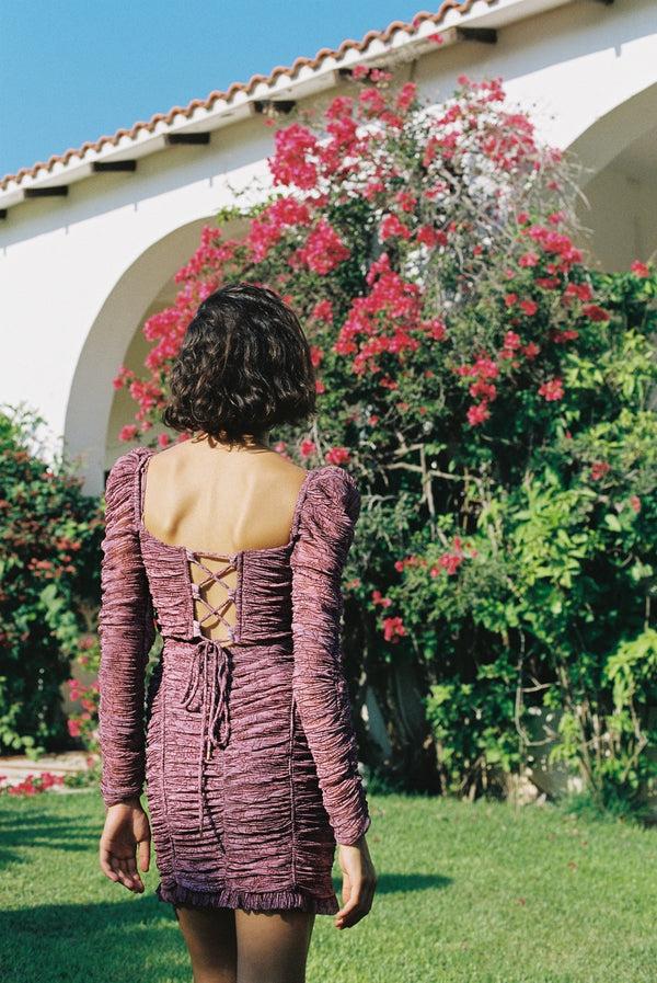 Sabina Musáyev STEPHANIE DRESS SOFT CASUAL ANTIQUE ROSE PRINT