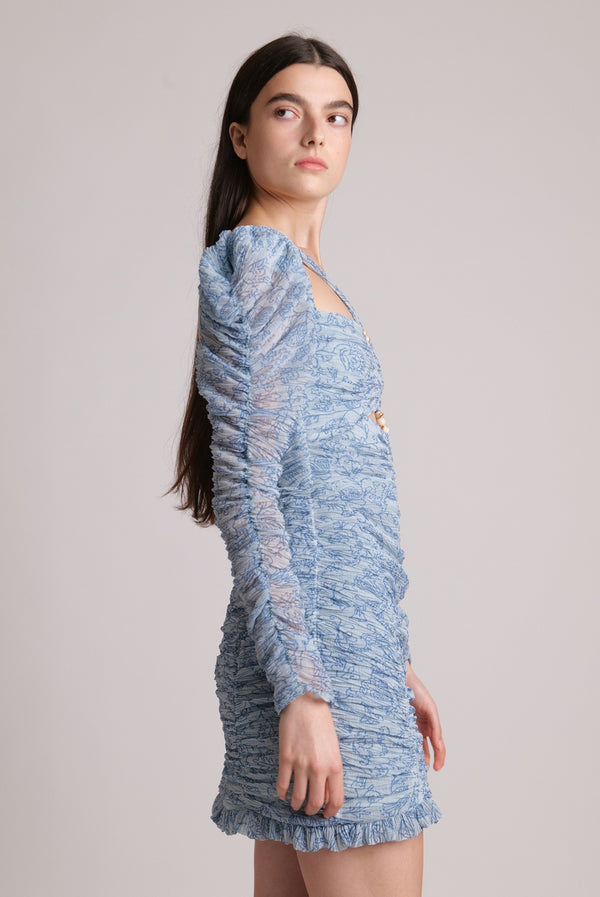 Sabina Musáyev STEPHANIE DRESS SOFT CASUAL AQUA PRINT